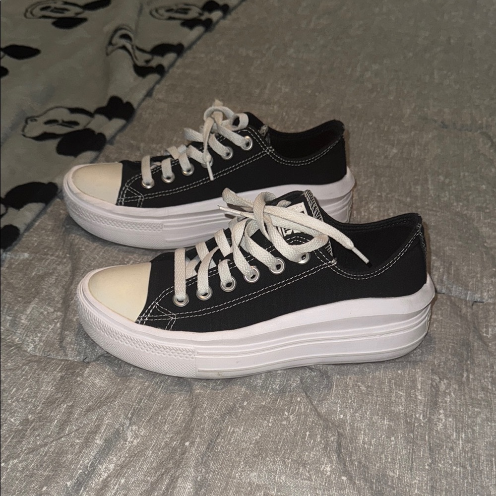 Black and White Platform Sneakers